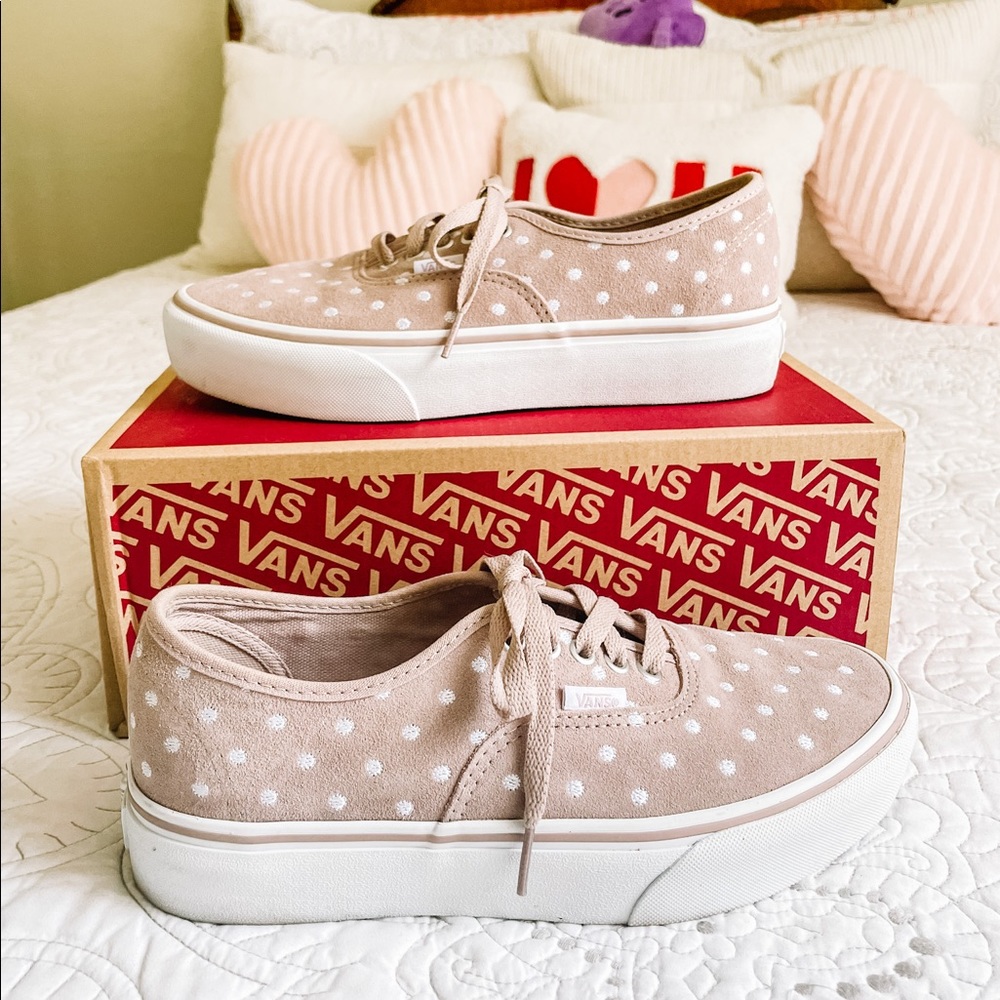 Platform Pink Suede Polka Dot Vans